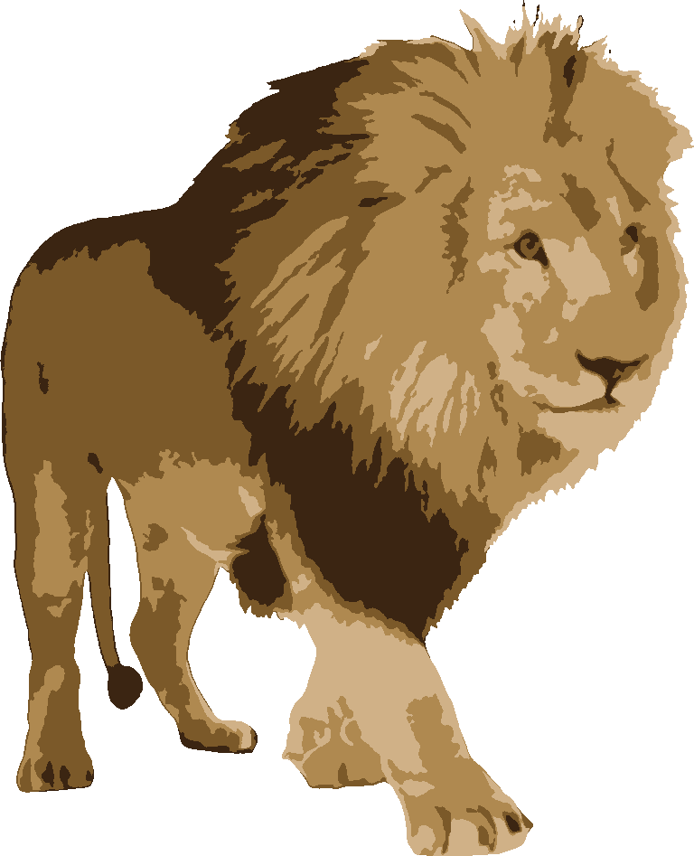 The Lion stencil, painted in 4 colors