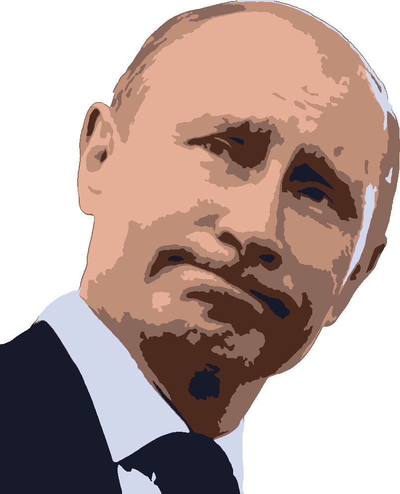 Putin stencil, painted in 6 colors