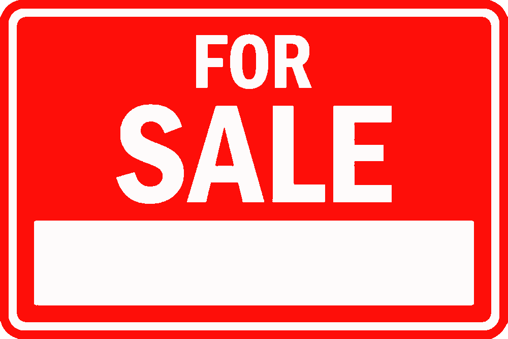 For Sale stencil, painted in 2 colors