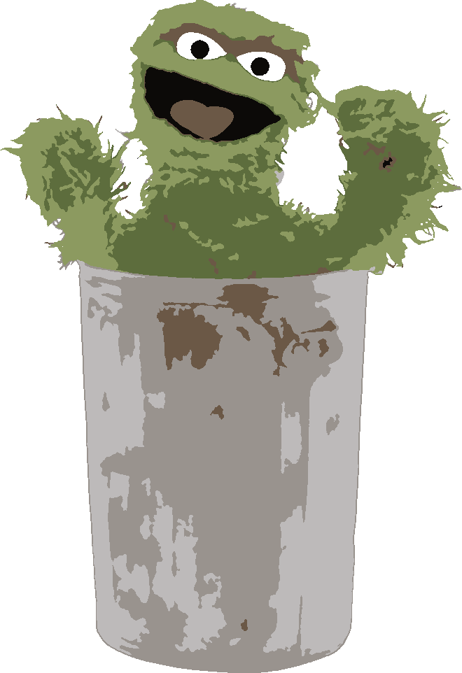 Oscar the Grouch stencil, painted in 6 colors