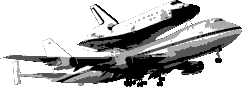 Space Shuttle Aback 747 stencil, painted in 4 grays