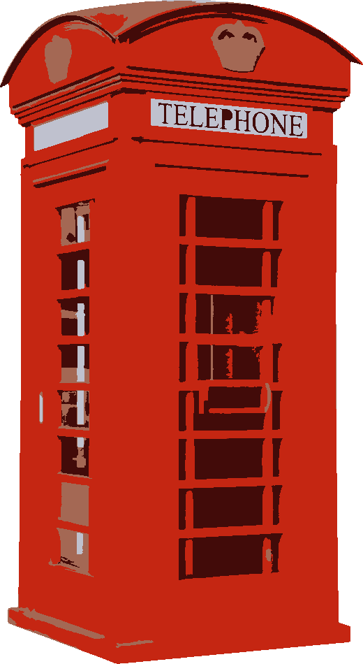 Phone Booth stencil, painted in 4 colors