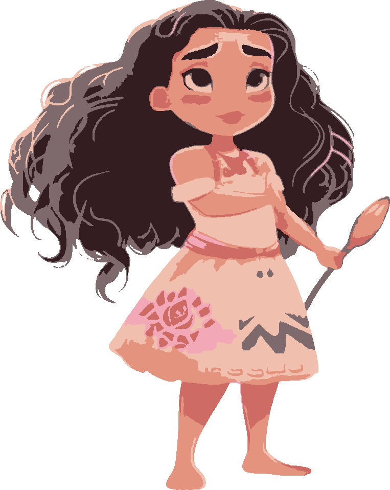 Moana stencil, painted in 6 colors