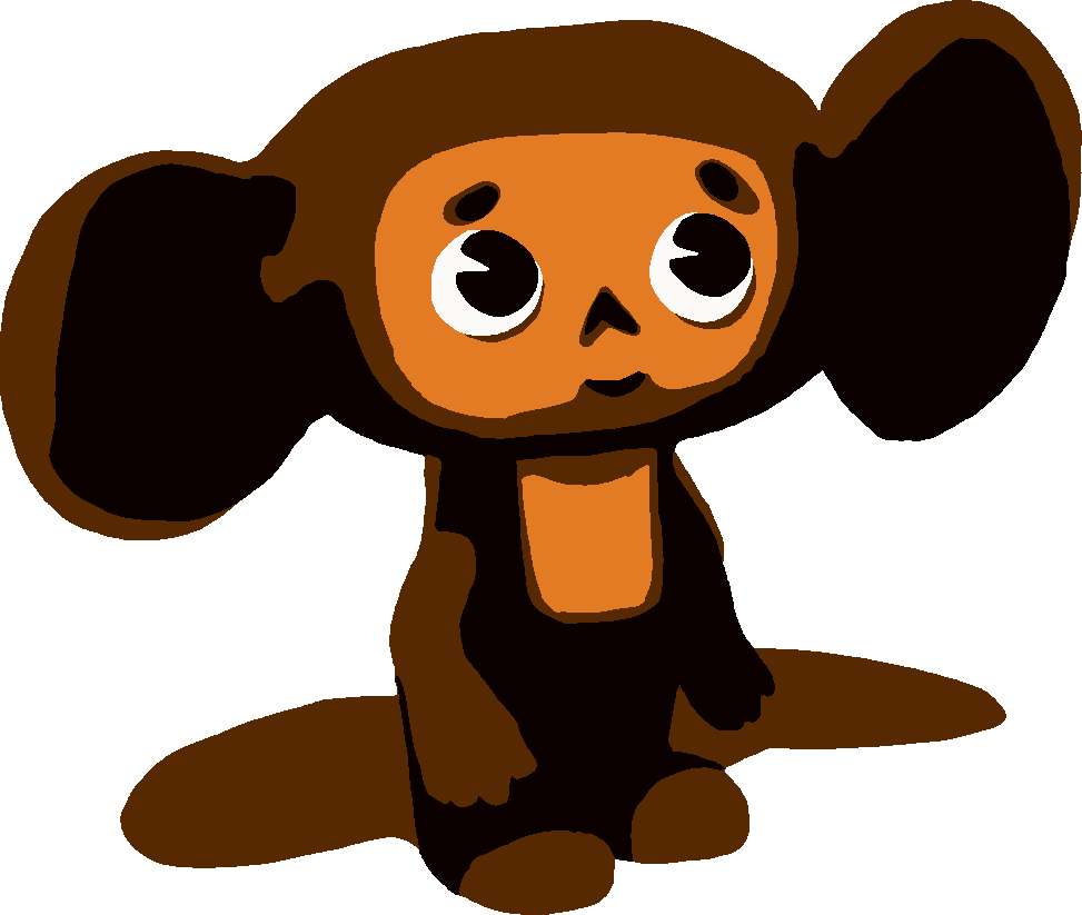 Cheburashka stencil, painted in 4 colors