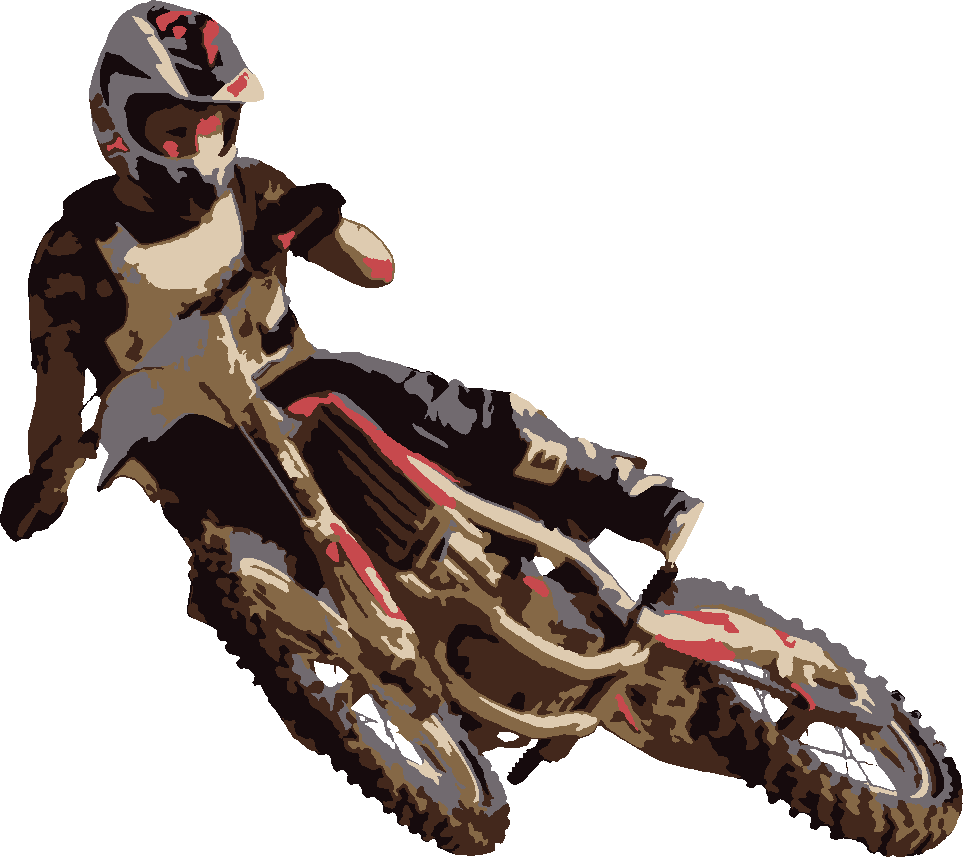 Motorcycle Rider stencil, painted in 6 colors