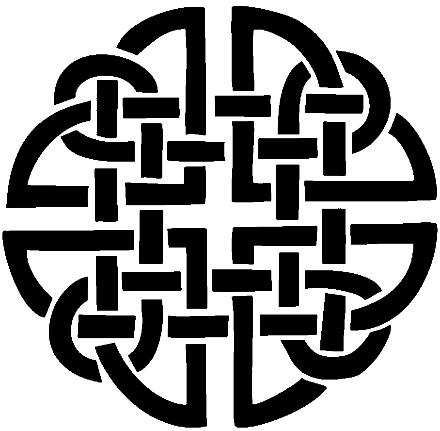 Celtic Knot Round Corners stencil, painted as a single layer