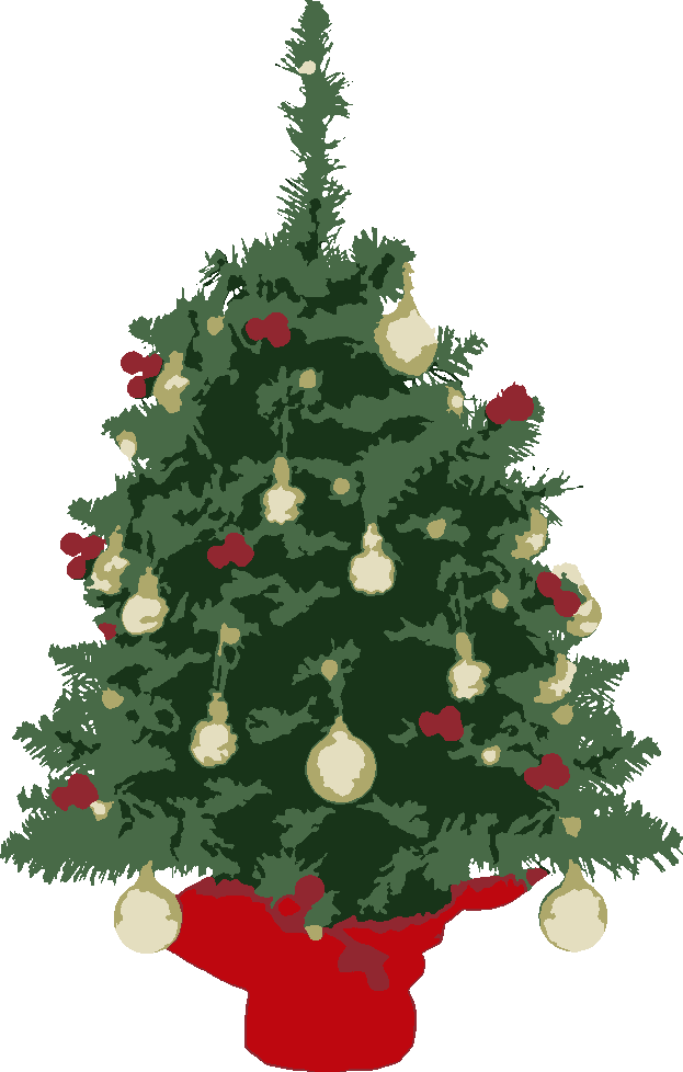 Christmas Tree in Red stencil, painted in 6 colors