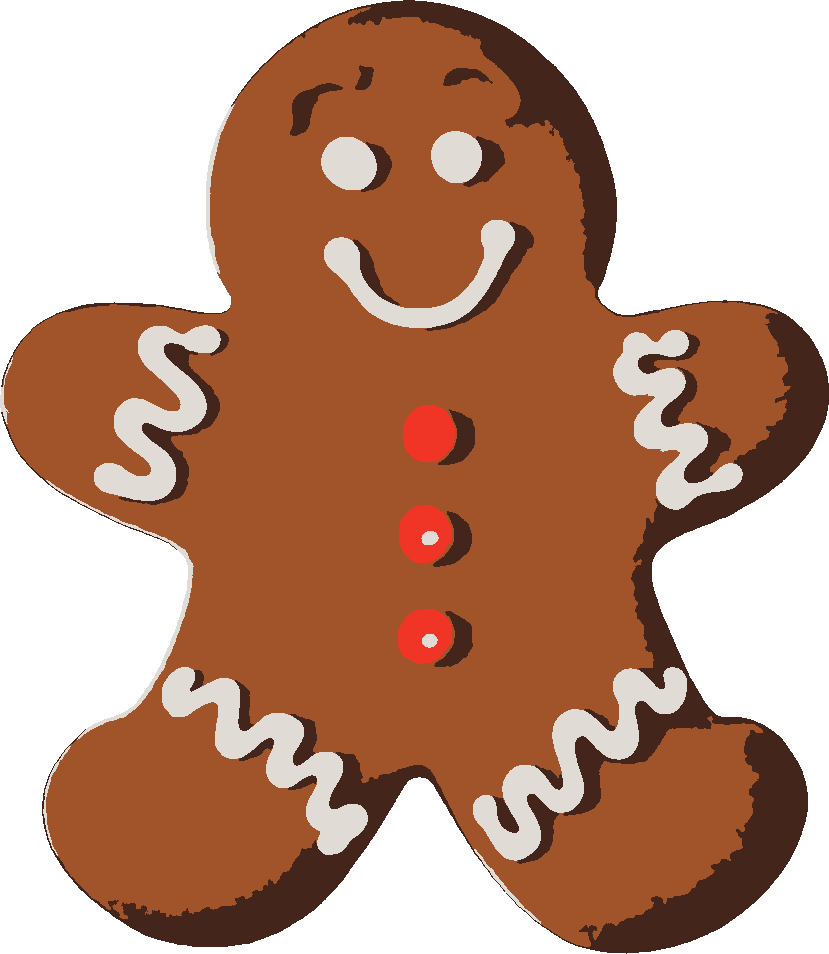 Gingerbread Man stencil, painted in 4 colors