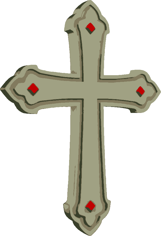 Christian Cross stencil, painted in 4 colors