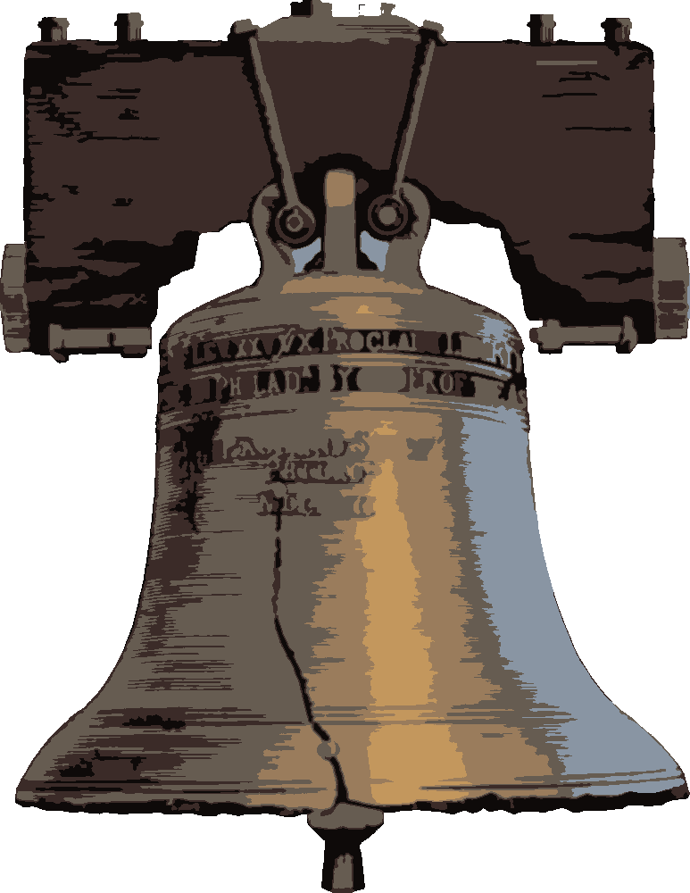 Liberty Bell stencil, painted in 6 colors