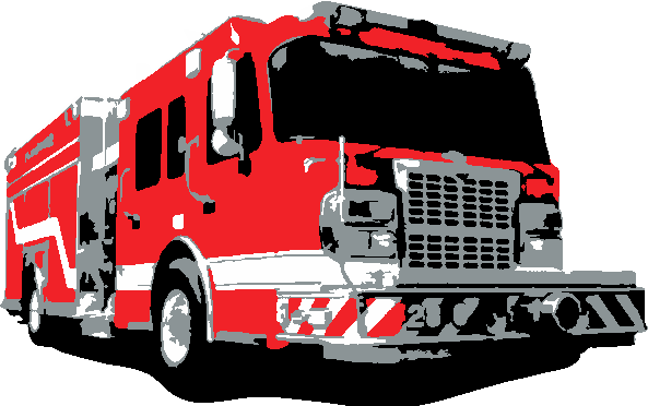 Fire Truck stencil, painted in 4 colors