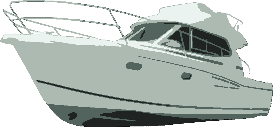 Yacht stencil, painted in 4 colors
