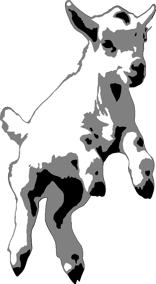 Jumping Baby Goat stencil, painted in 3 grays