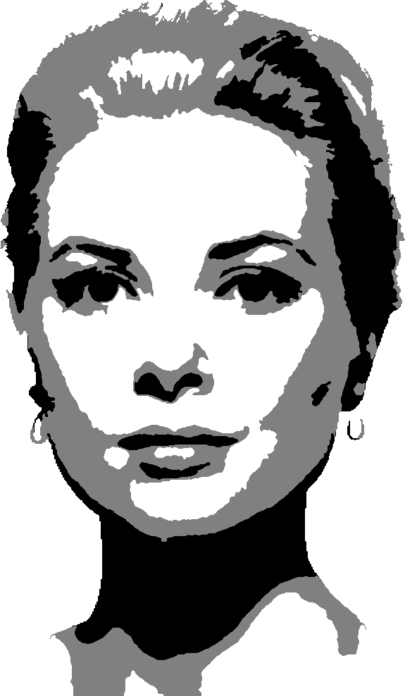 Grace Kelly stencil, painted in 3 grays