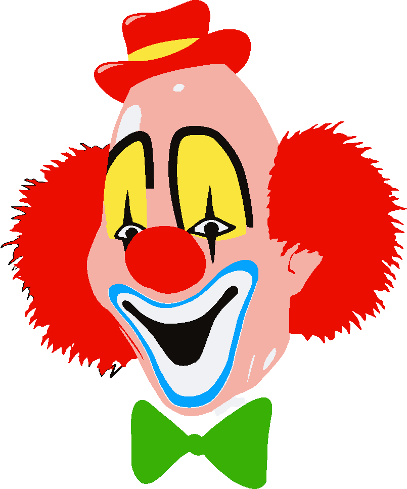 Clown stencil, painted in 7 colors