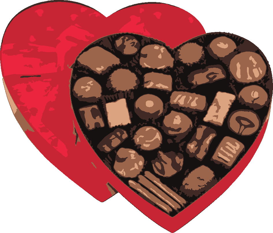 Chocolates stencil, painted in 6 colors