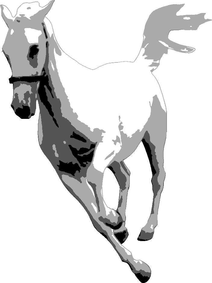 White Horse stencil, painted in 4 grays