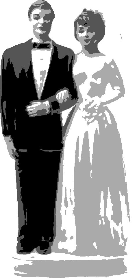 Wedding Cake Topper stencil, painted in 4 grays