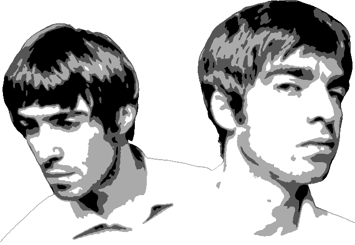 Oasis stencil, painted in 4 grays