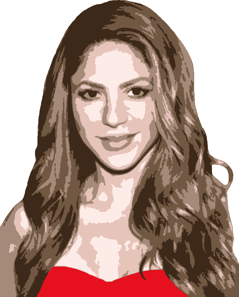 Shakira stencil, painted in 6 colors