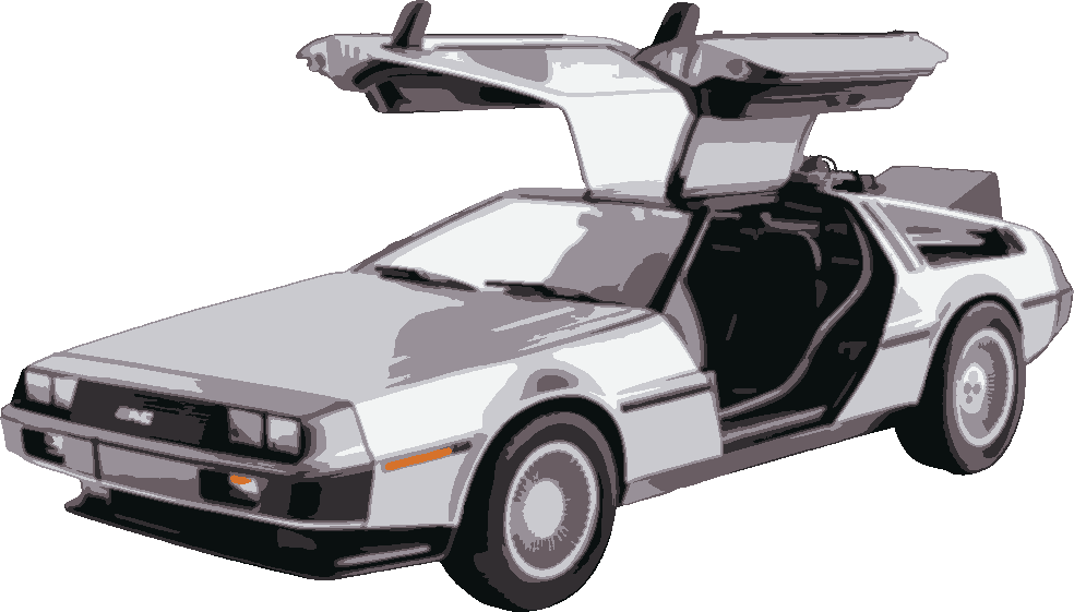 Delorean stencil, painted in 7 colors