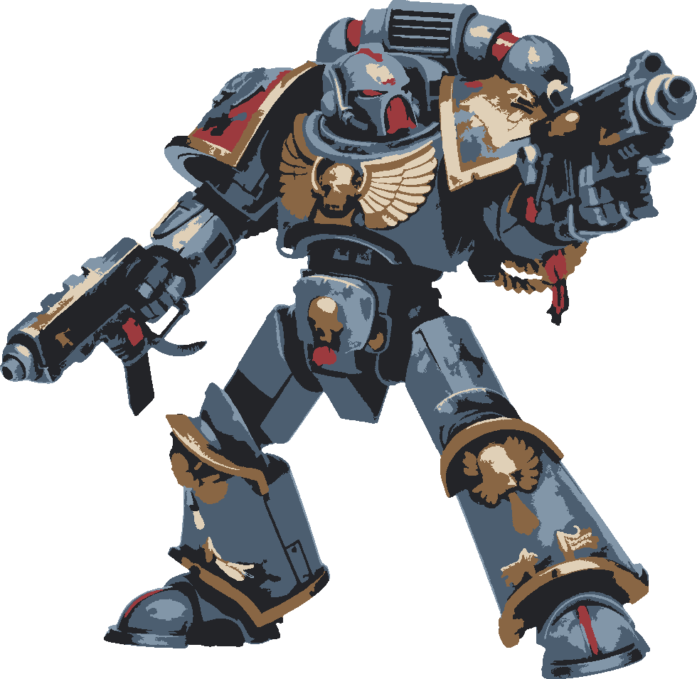 Warhammer 40K Figure stencil, painted in 6 colors