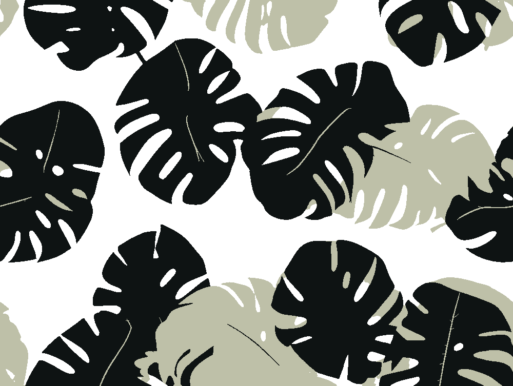 Monstera Leaf stencil, painted in 2 colors