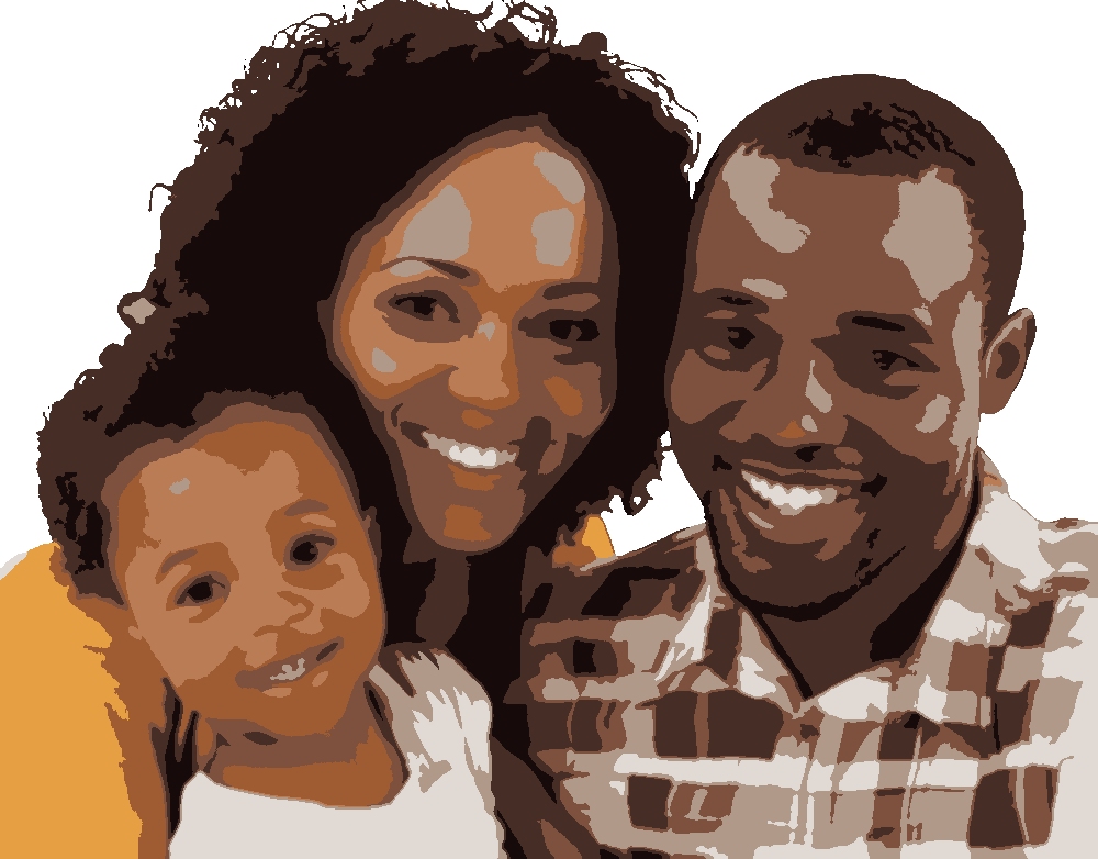 American Family stencil, painted in 8 colors