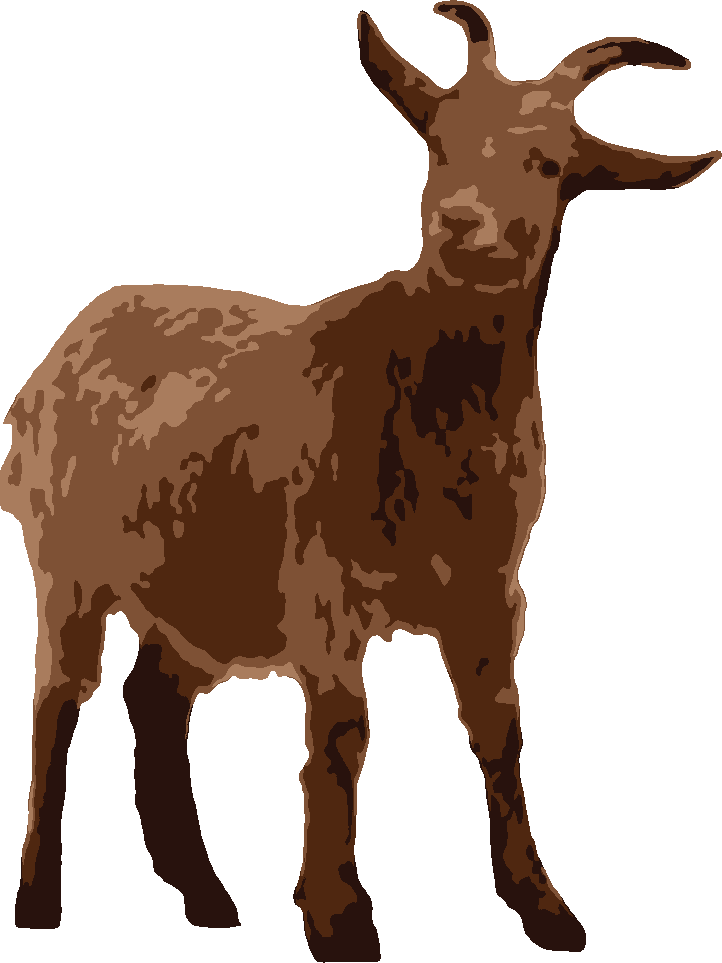 Goat stencil, painted in 4 colors