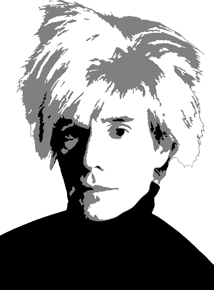 Andy Warhol stencil, painted in 3 grays