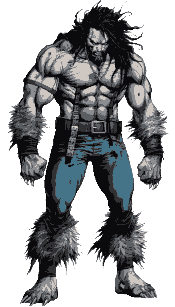 Lobo stencil, painted in 6 colors