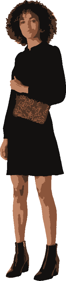 Little Black Dress stencil, painted in 4 colors