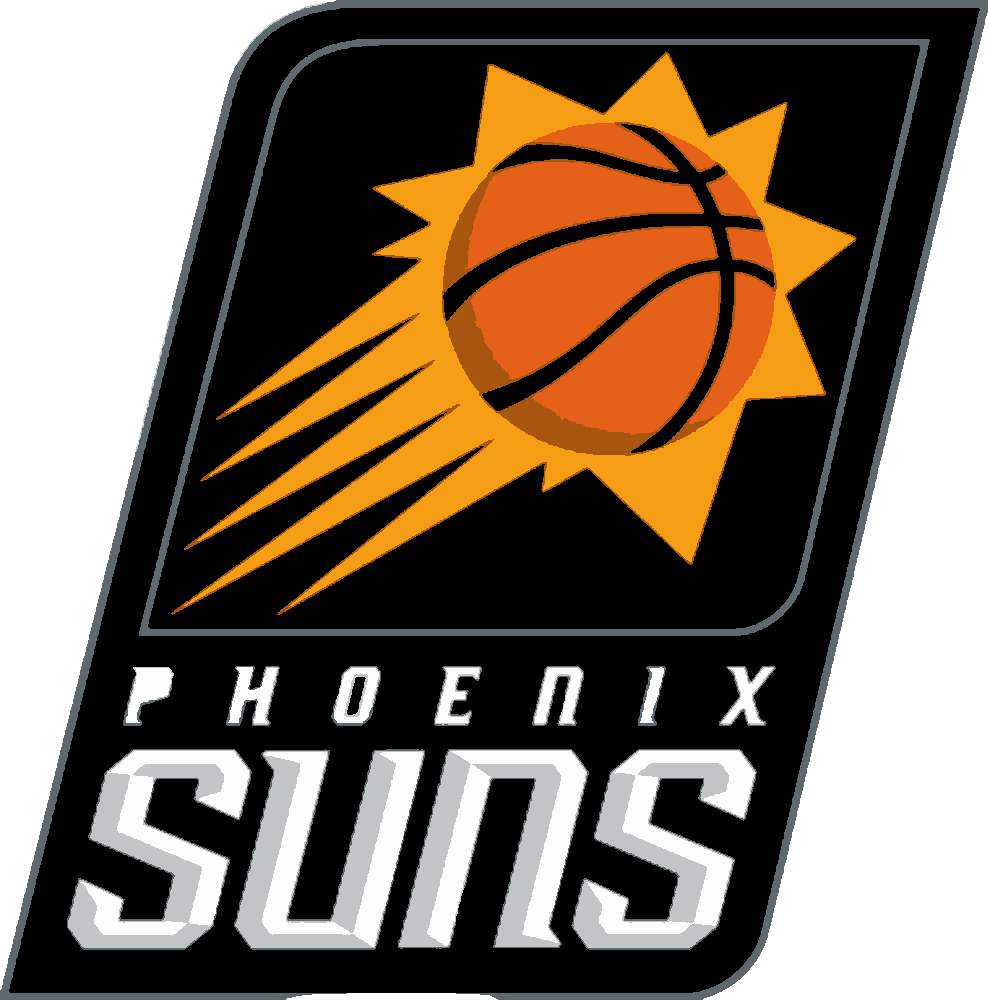 Phoenix Suns stencil, painted in 7 colors
