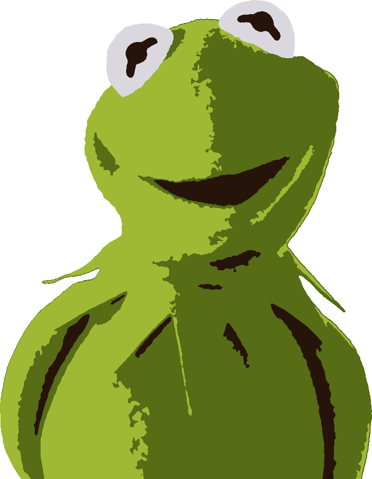 Kermit the Frog stencil, painted in 4 colors