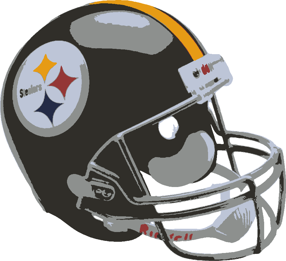 Steelers Helmet stencil, painted in 6 colors
