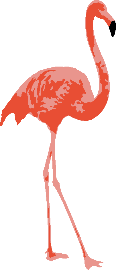 Pink Flamingo stencil, painted in 3 colors