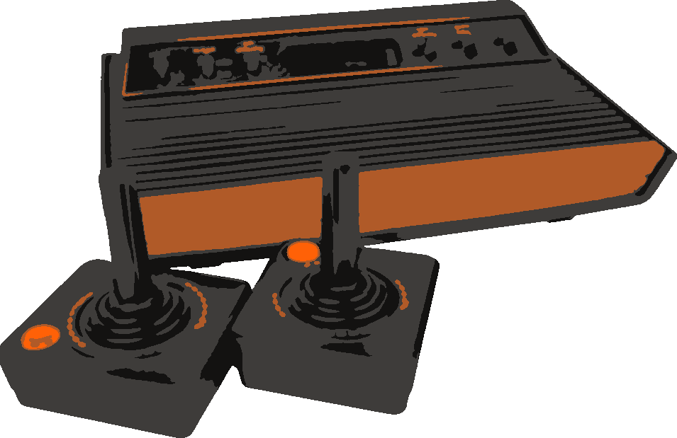 Atari 2600 stencil, painted in 4 colors