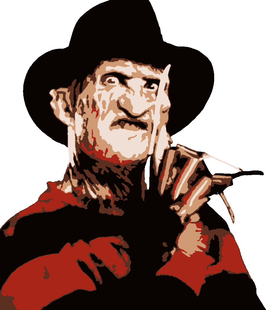 Freddie Krueger stencil, painted in 5 colors