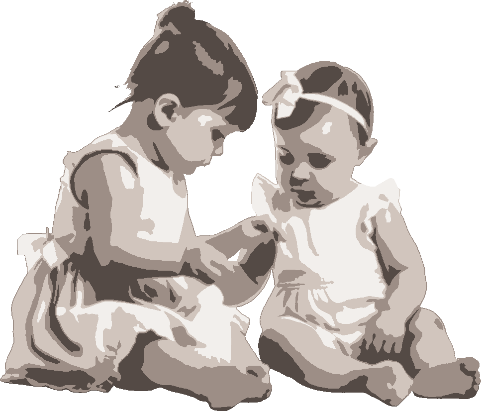 Sisters stencil, painted in 4 colors