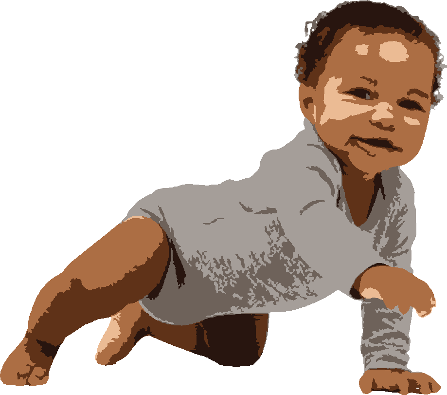Baby Boy in Grey stencil, painted in 6 colors