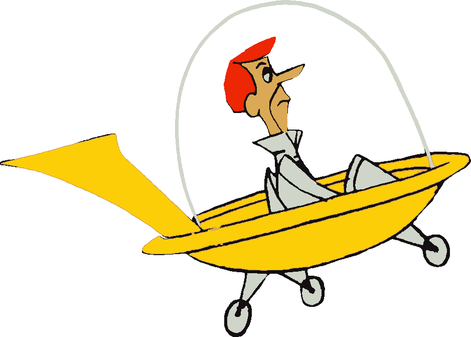 George Jetson Takeoff stencil, painted in 5 colors
