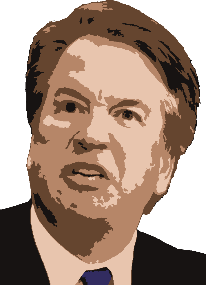 Brett Kavanaugh stencil, painted in 5 colors