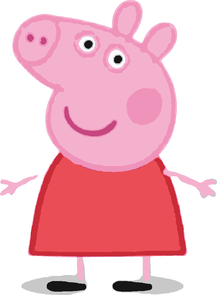 Peppa Pig stencil, painted in 8 colors