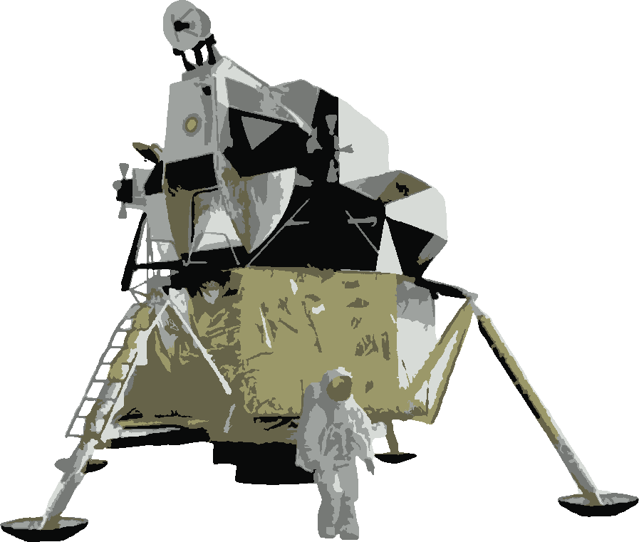 Lunar Module with Astronaut stencil, painted in 6 colors