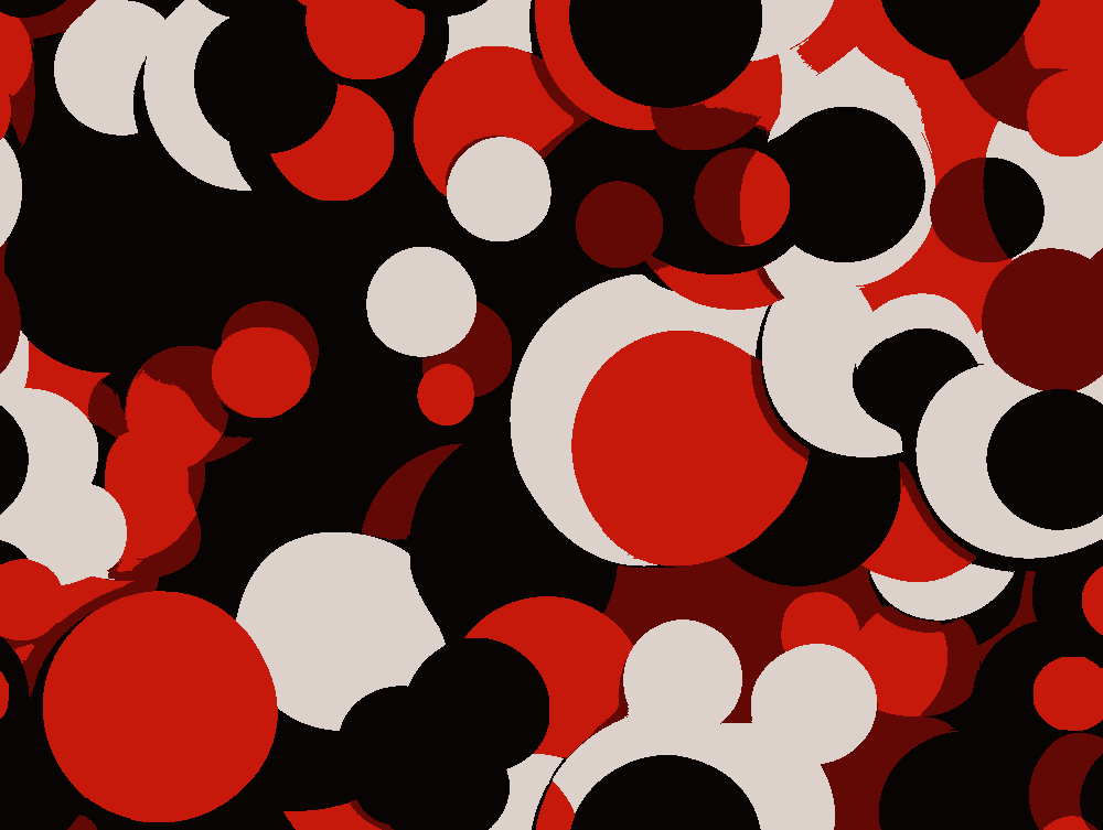 Circles and Disks stencil, painted in 4 colors