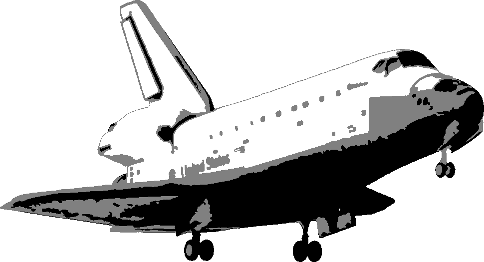 Space Shuttle stencil, painted in 3 grays