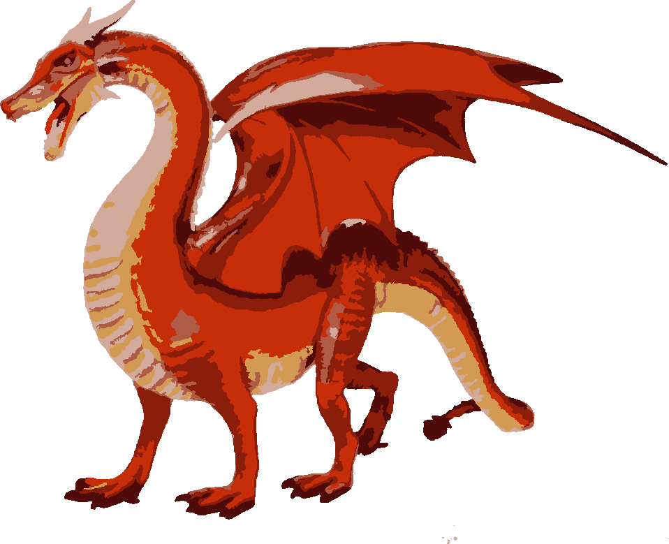 Dragon stencil, painted in 6 colors