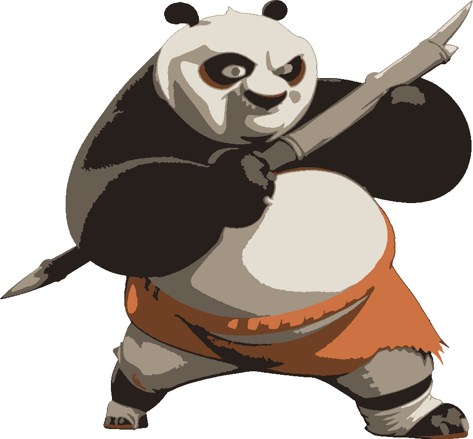 Kung Fu Panda stencil, painted in 6 colors