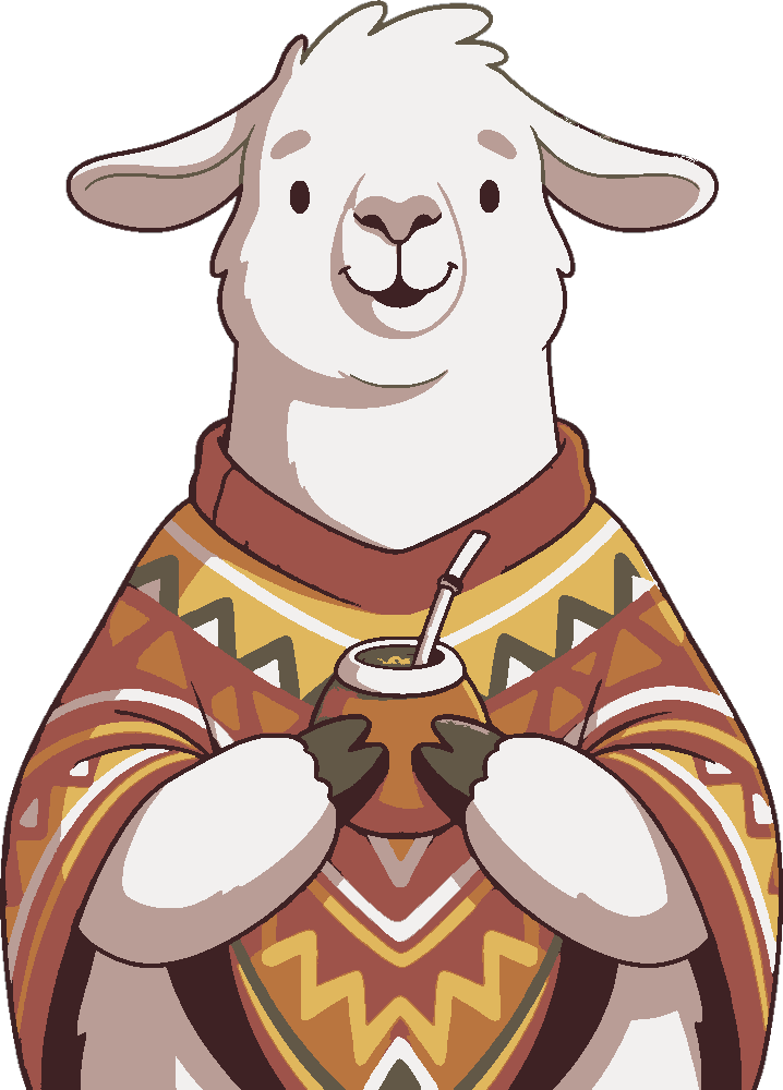 Llama in a Poncho stencil, painted in 7 colors