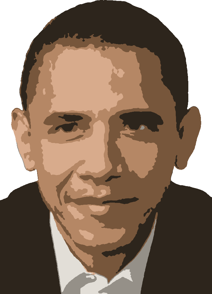 Obama stencil, painted in 6 colors